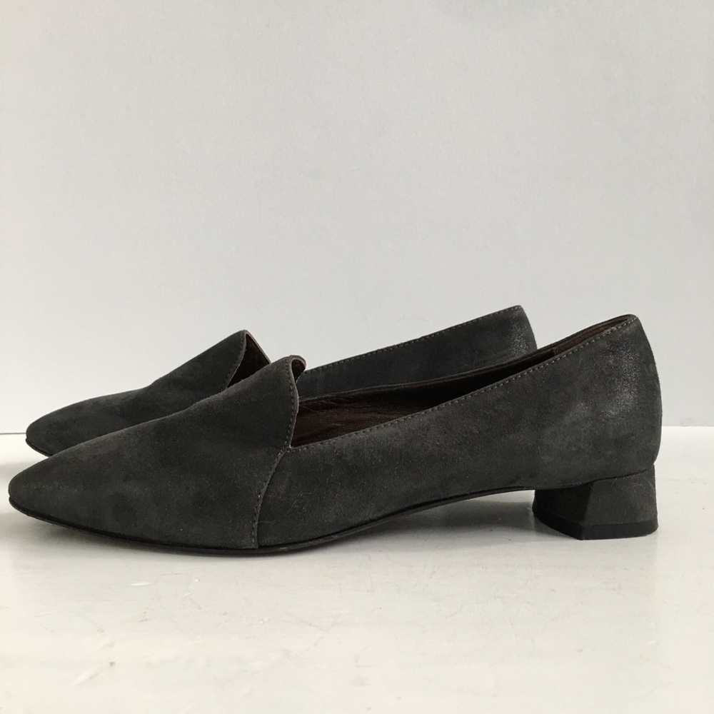 Agl Pointed Toe Gray Suede Loafer Block Heel - image 4